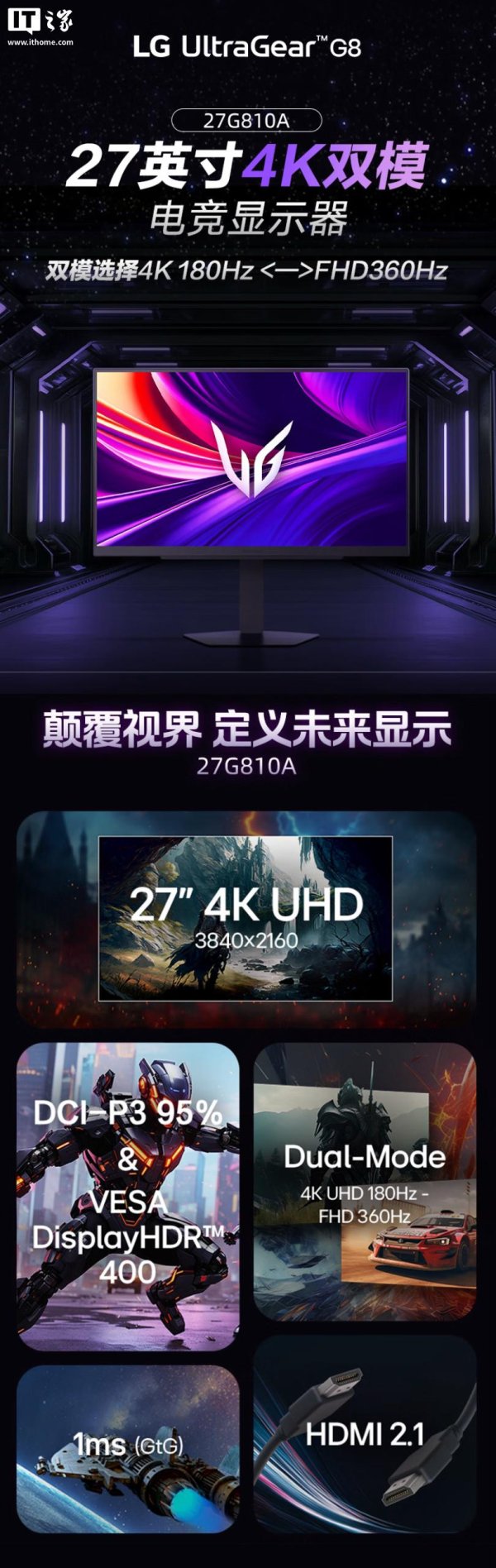 股王配资 2999 元 LG“27G810A”27 英寸显示器首销